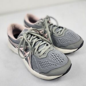Asics Women's 6.5 W Gray and Pink Sneakers Athletic Shoes
